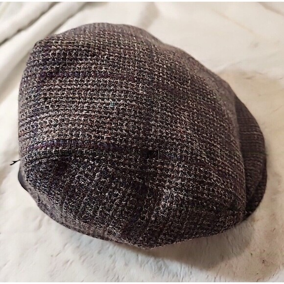 Pendleton VINTAGE 100% Virgin Wool Newsboy Cabbie Plaid Hat Cap Large w/flaws - Picture 2 of 12